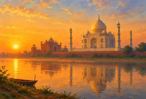 Sunrise and Sunset Today in Agra: agra illustration