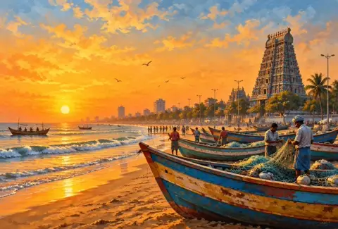 Sunrise and Sunset Today in Chennai: chennai illustration
