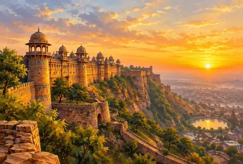 Sunrise and Sunset Today in Gwalior: gwalior illustration