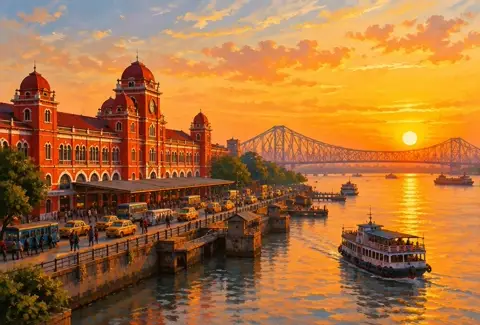 Sunrise and Sunset Today in Howrah: howrah illustration