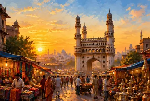 Sunrise and Sunset Today in Hyderabad: hyderabad illustration