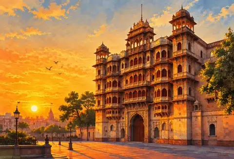 Sunrise and Sunset Today in Indore: indore illustration