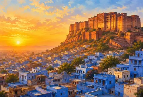 Sunrise and Sunset Today in Jodhpur: jodhpur illustration