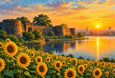 Sunrise and Sunset Today in Solapur: solapur illustration