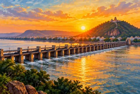 Sunrise and Sunset Today in Vijayawada: vijayawada illustration